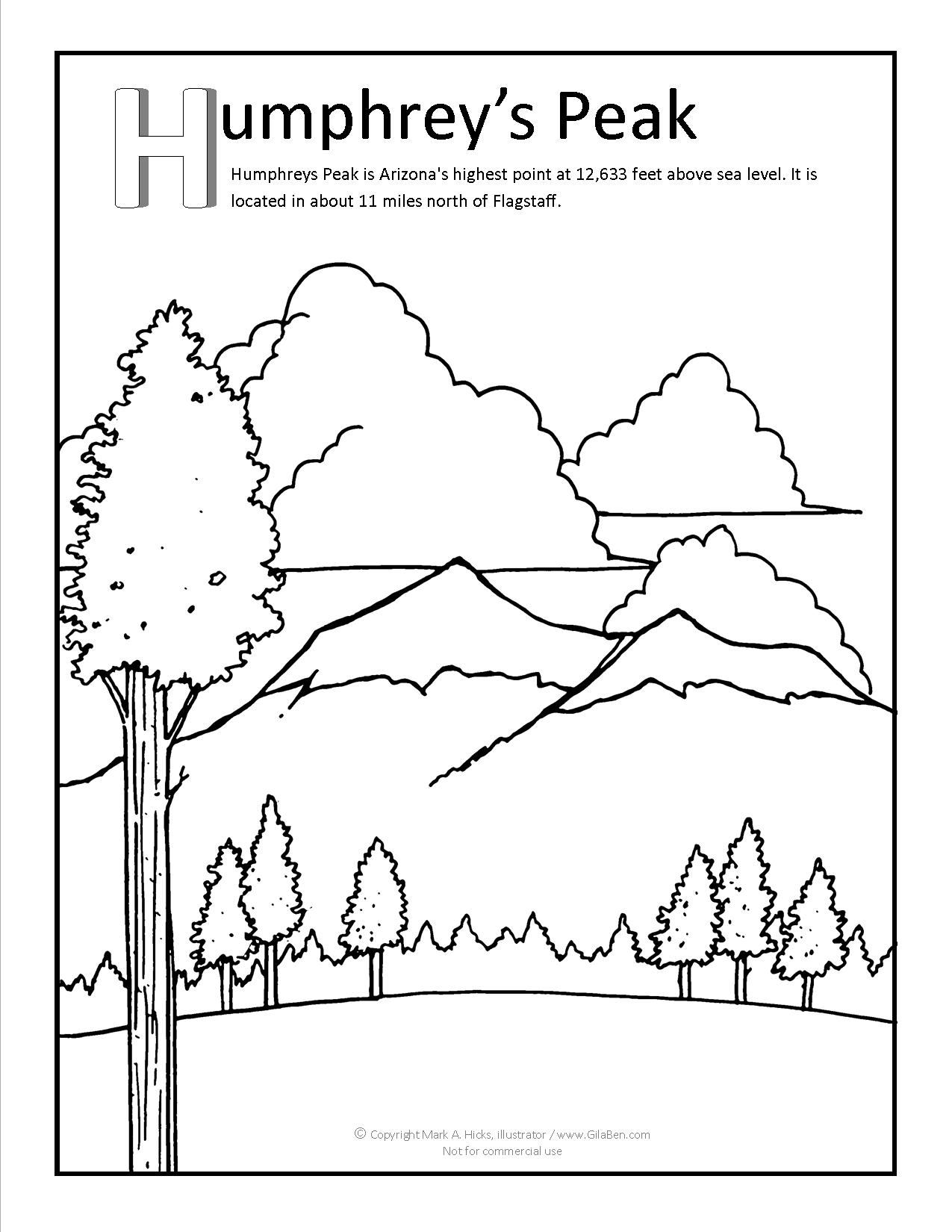 Humphrey Peak Coloring page