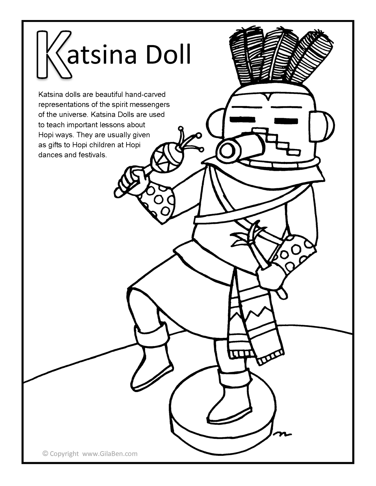 kachina doll coloring pages - photo #24
