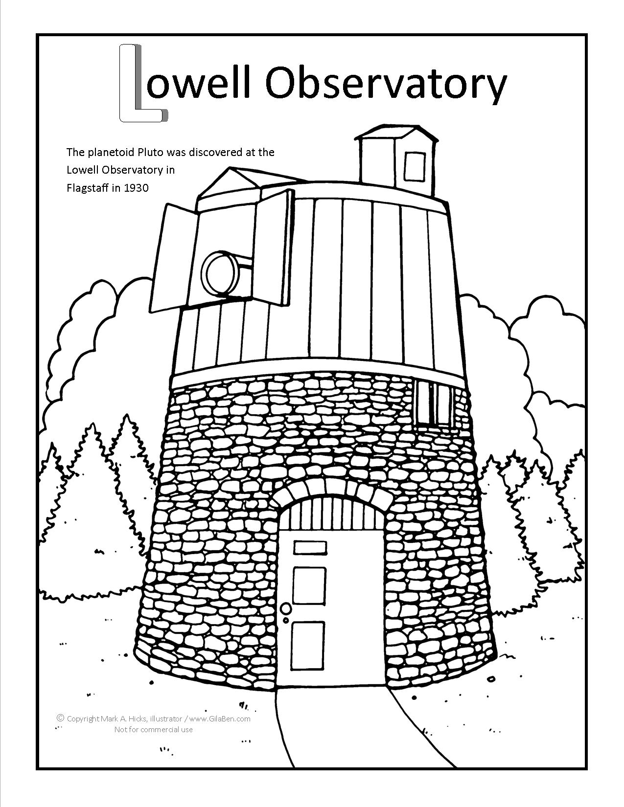 Lowell Observatory Coloring page