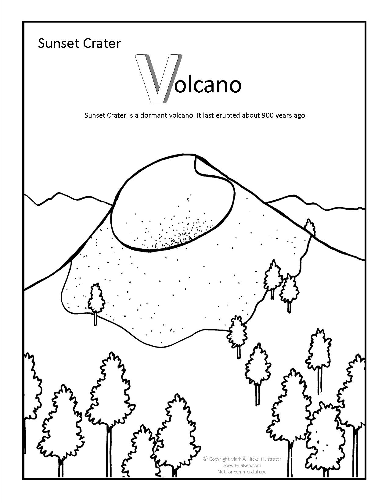 Sunset Crater Coloring page