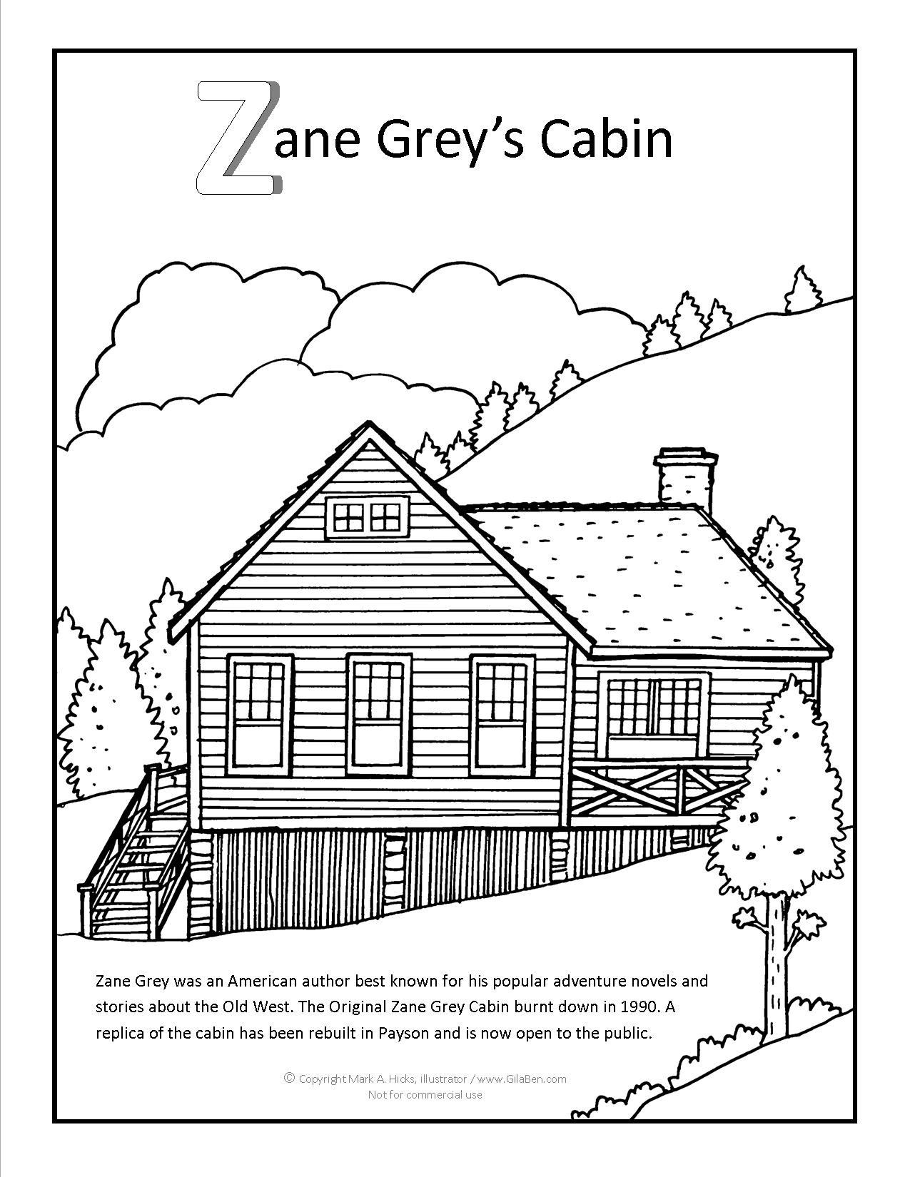 cabin coloring pages for kids - photo #13